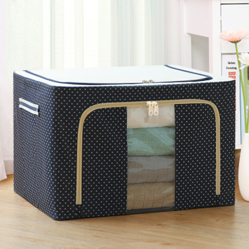Steel Frame Storage Boxes Foldable Breathable Organizer High Capacity Clothing Quilt Organizer Quilt Clothes Storage Box Dust-proof Bag Wardrobe Organisers