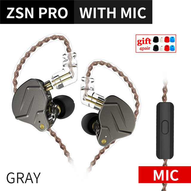 KZ ZSN PRO BA+DD Hybrid technology HIFI Metal In Ear Earphones Bass Earbud Sport Noise Cancelling Headset ZS10 PRO ZST AS10 ES4