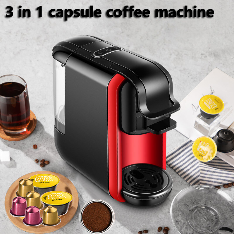HiBREW ST-514K 4in1 espresso coffee machine 19Bar automatic capsule coffee machine compatible with Nespresso, Dolce Gusto Capsule, Coffee Powder and ESE coffee pod (optional Adapter for illy pod, Lava