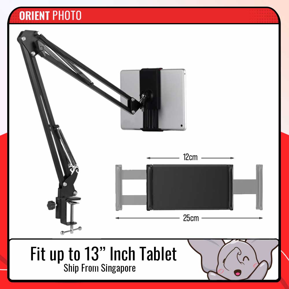 eDSLRs 70cm Lazy Adjustable Suspension Scissors Arm for iPad Pro Tablet Mobile Phone Holder Table Clamp Mount