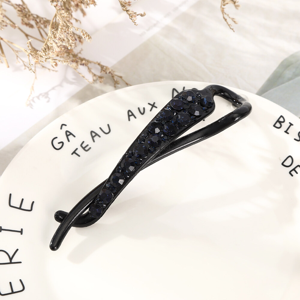 1pc Fashion Korean Exquisite Hairpin Women Retro Rhinestone 11cm Rhinestone Twist Hair Clip Hair Accessories