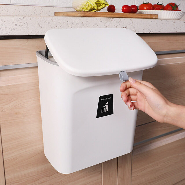 Kitchen Hanging Rubbish Bin Trash Can Recycle Bin Cabinet Slip Cover Dustbin