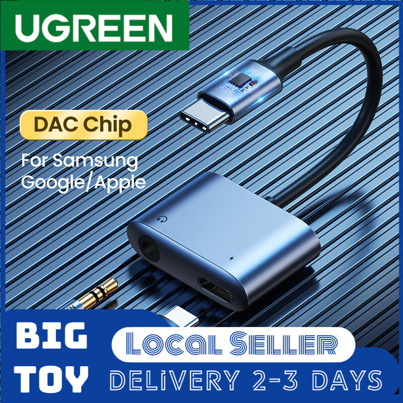 UGREEN 2-in-1 USB C Type C to 3.5mm Aux Audio Jack Adapter For Samsung / iPad Pro