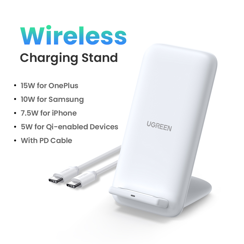 UGREEN Qi 15W Wireless Charger Phone Holder Fast Charger for iPhone14 Pro Max/13/12/11 Xiaomi Wireless Headphones