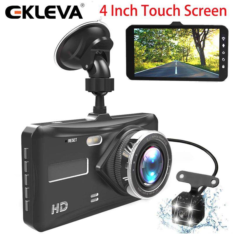 EKLEVA 4 Inch Touch Screen Dash Cam 1080P HD Car Recorder 170° Wide Angle Night Vision Dashboard Front and Rear Dual Cameras with G-Sensor, Loop Recording, WDR, Parking Guard