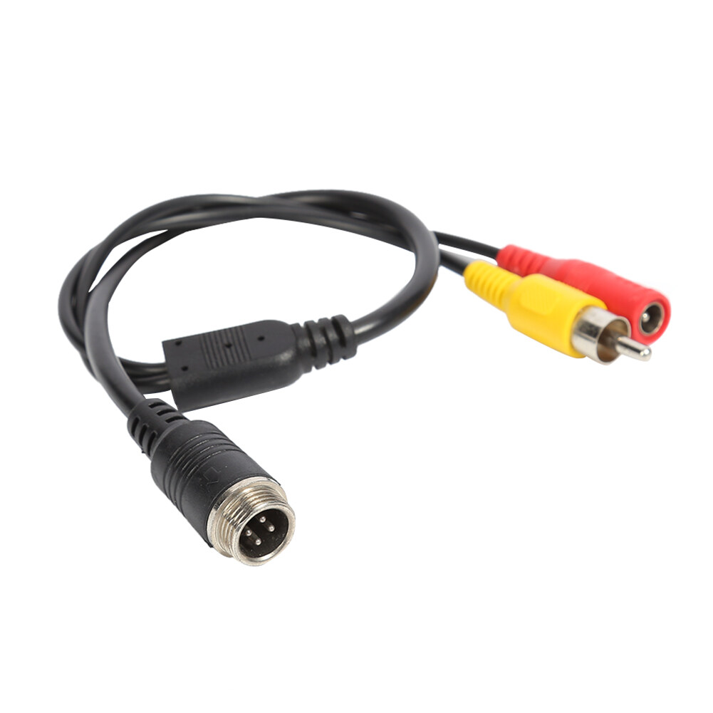 M12 4Pin Aviation Head Male to RCA/DC Female CCTV Camera AV Adapter Cable