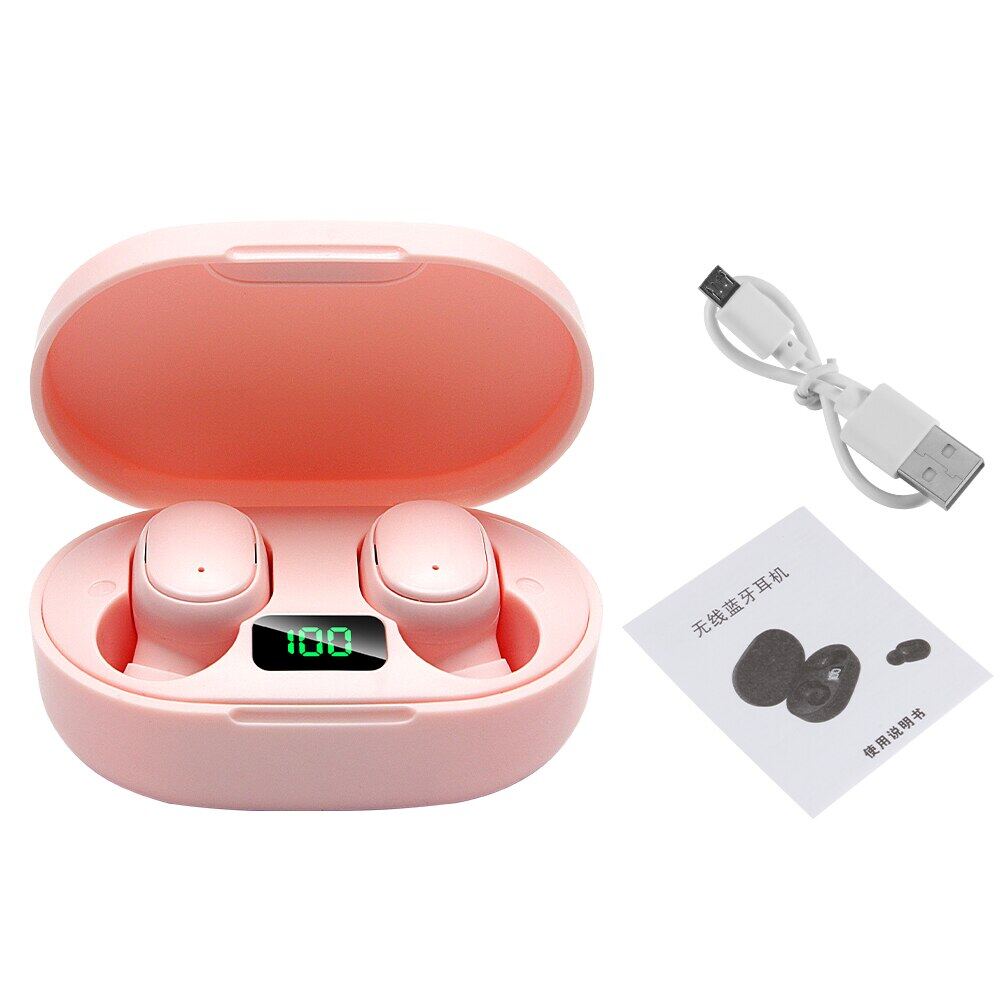 E6S TWS Bluetooth 5.0 Headphones Stereo For Mobile Phone Wireless Earbuds In Ear Handsfree Earphones Sports Headset