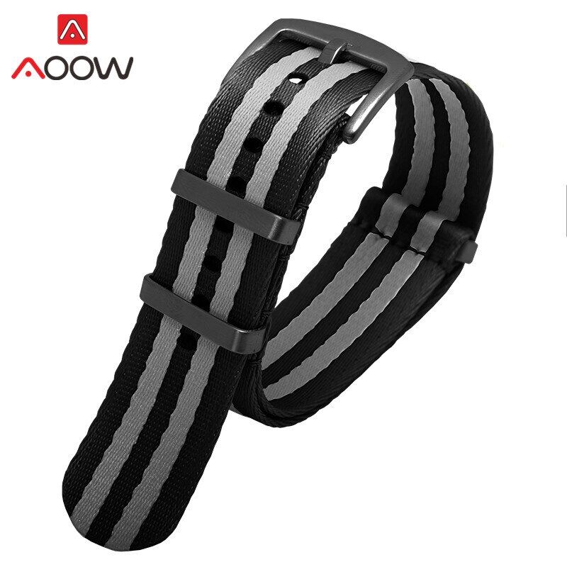 Nylon Canvas NATO Watch Band 20mm 22mm Men Sport Waterproof Diving Wrist Strap Bracelet Accessories Military Seatbelt Stainless Steel Buckle