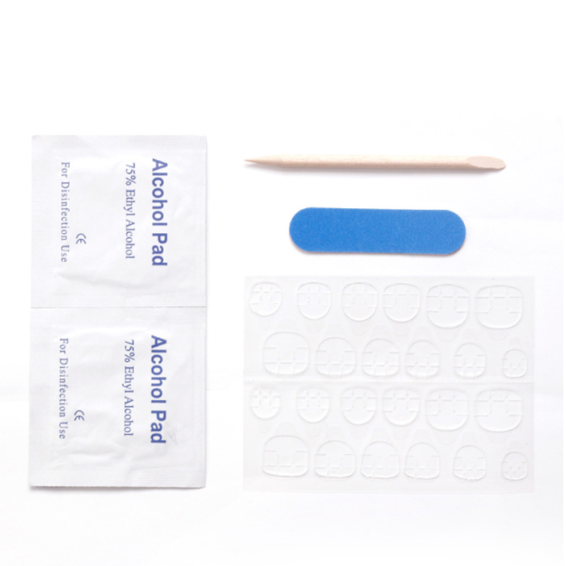 【With glue】24pcs fake nails matte matte fashion nail art finger fake nail art