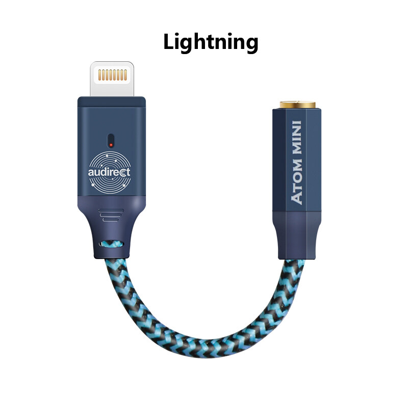 Audirect Atom Mini Portable Decoding Earphone Amplifier DSD Mobile Music Hifi Adapter Type-c/lightning To 3.5mm