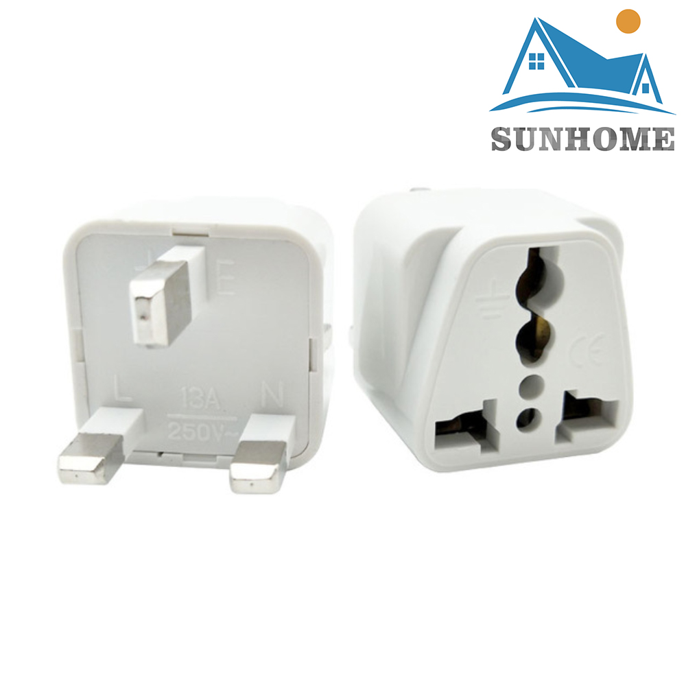 [Buy 1 Get 1 Free]Multifunctional Universal EU US AU to UK Plugs Adapter EUR to UK Electrical Power Converter Plug 3 Pin Socket Travel Adaptor