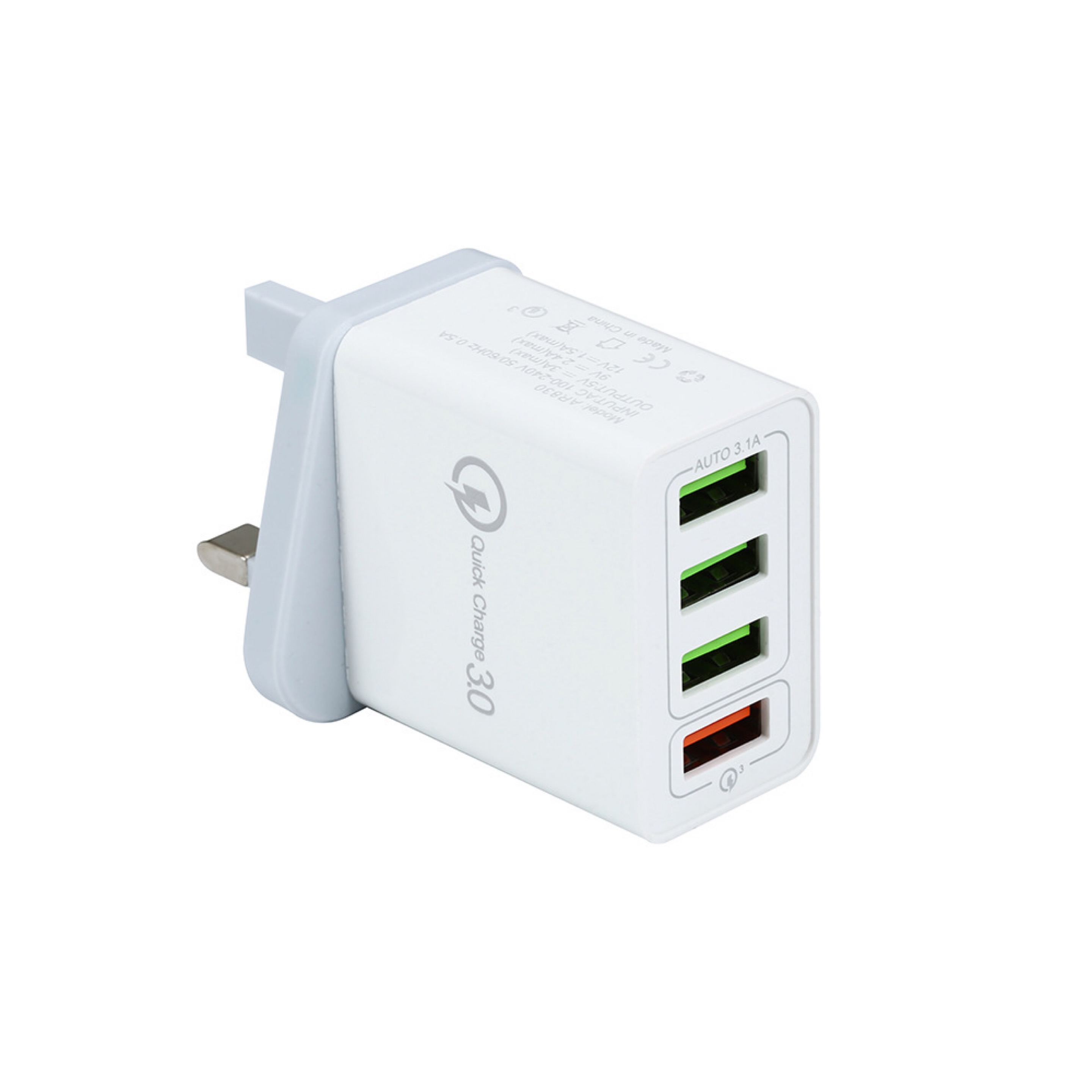 SG Stock | Quick 3.0 Wall 4 Port USB Fast Charging Portable Adapter UK EU Plug