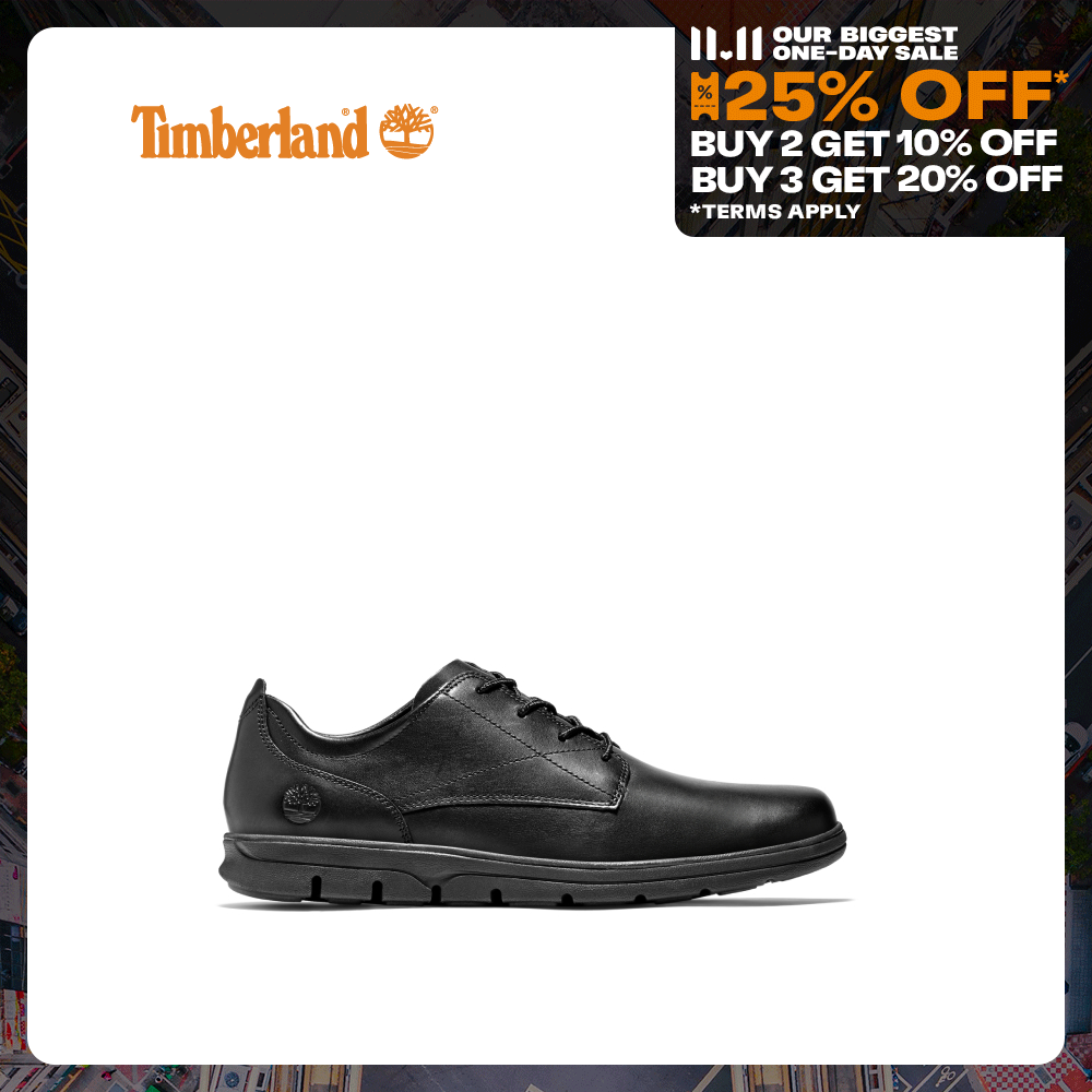 Timberland Men's Bradstreet Plain-Toe Oxford Shoes Black Full Grain