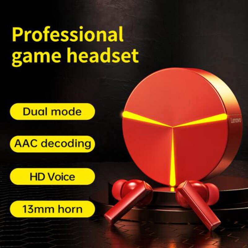 Lenovo GM1 TWS Gaming Bluetooth Earphone Bluetooth 5.0 Low Latency Wireless Headset with Mic 3D Stereo Bass True Wireless Gamer Earbuds