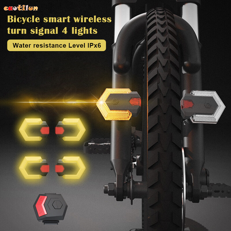 Caotilun Intelligent Wireless Bike Turn Signal Lights Front and Rear LED Direction Indicator Bicycle Accessory