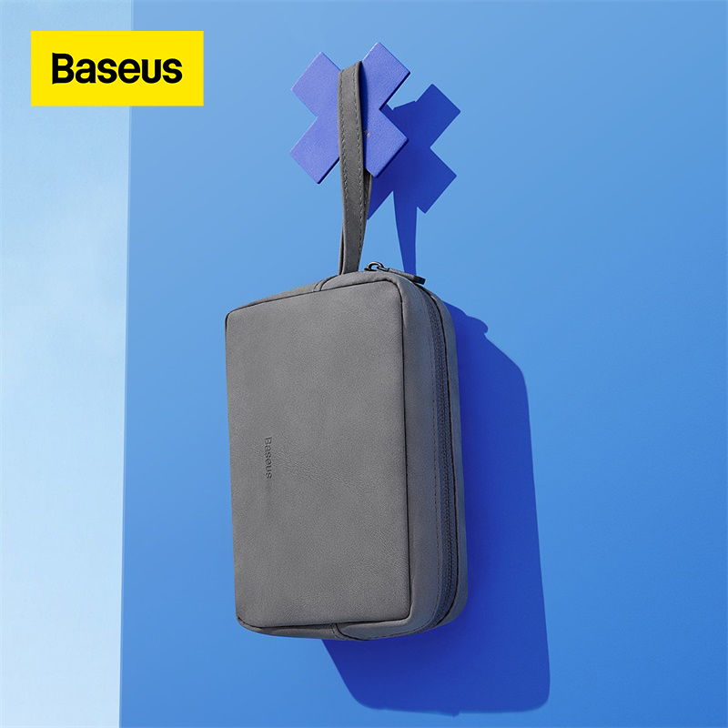 Baseus Zipper Bag Mobile Phone Charger Protection Large Bag Mobile Hard Disk Bag Cable Storage Bag Waterproof Phone Bag