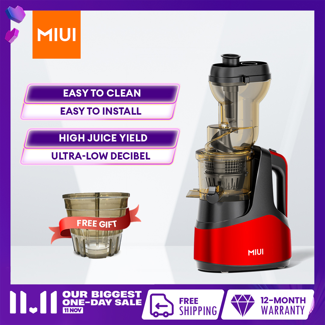 MIUI Slow juicer Cold press 7 level slow masticating juice extractor Unique FilterFree patented Multi-color NEW PRO