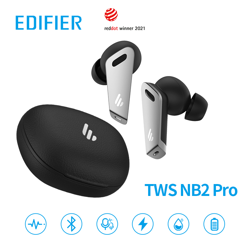 Edifier TWSNB2 Pro Hybrid Active Noise Cancelling Earbuds Wireless Headphone Bluetooth Wireless Earphone IP54 Sweatproof 32H Play Time with in-Ear Detection