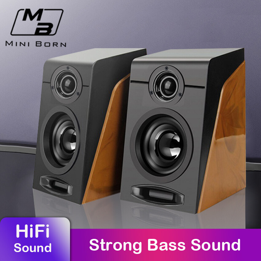 Mini Born 2PCS Soundbar Desktop Computer Speaker TV Super Bass Subwoofer 3.5mm Wired Soundbox USB Powered Home Speakers Portable Speaker for Home Office