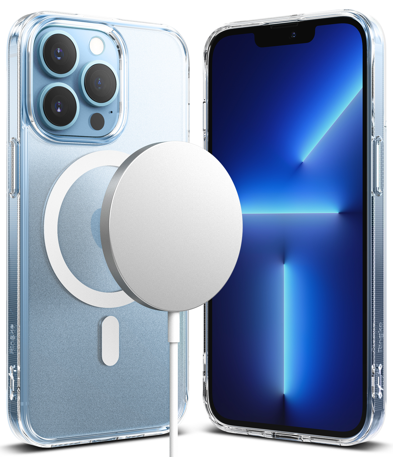 Ringke iPhone 13 Pro Max Case, MagSafe Case Hard Clear PC Back [Military Drop Defense] Lightweight Upgraded Transparent TPU Bumper Cover with Wrist Strap