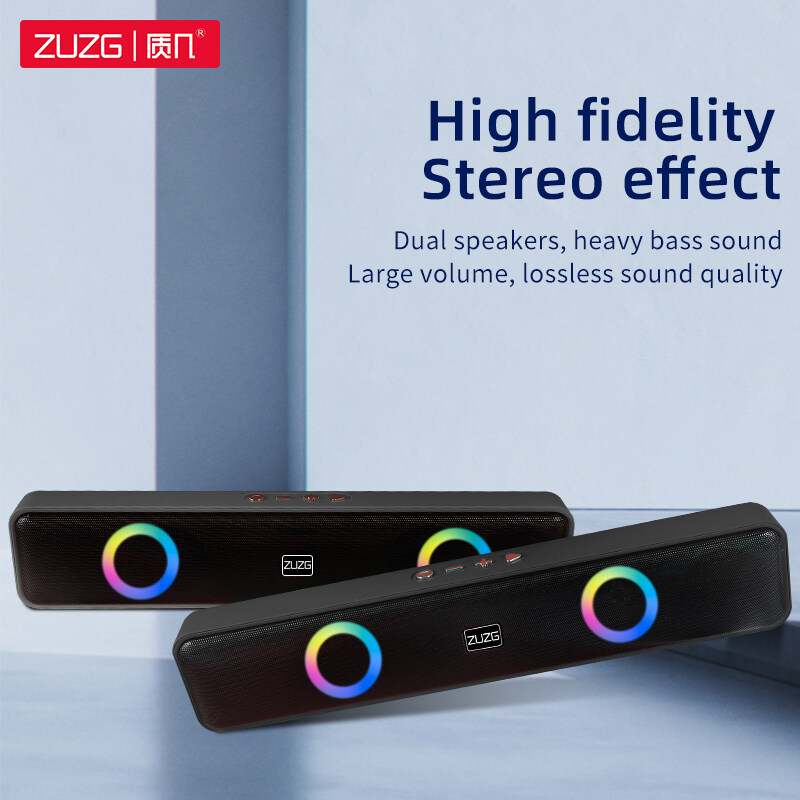 ZUZG 6D RGB Surround ZE-BS03 Soundbar Bluetooth 5.0 Home Speaker Smart Speakers Column Sound Bar Wired Computer Speakers Stereo Subwoofer Sound Bar for PC Laptop Theater TV Aux