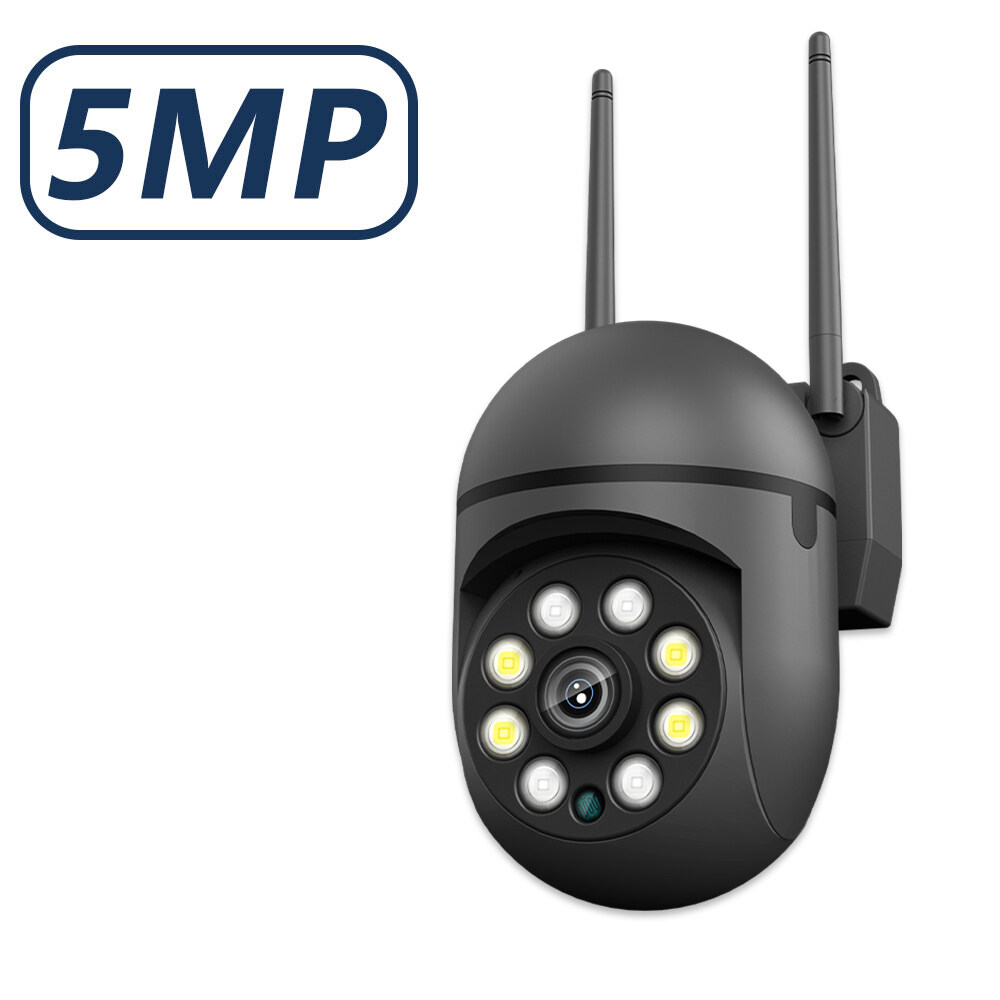 EVKVO With Alexa 5MP 5G WiFi IP Camera 5X Zoom Outdoor Surveillance Camera Color Night Vision Ai Human Detection Security CCTV Mini Camera