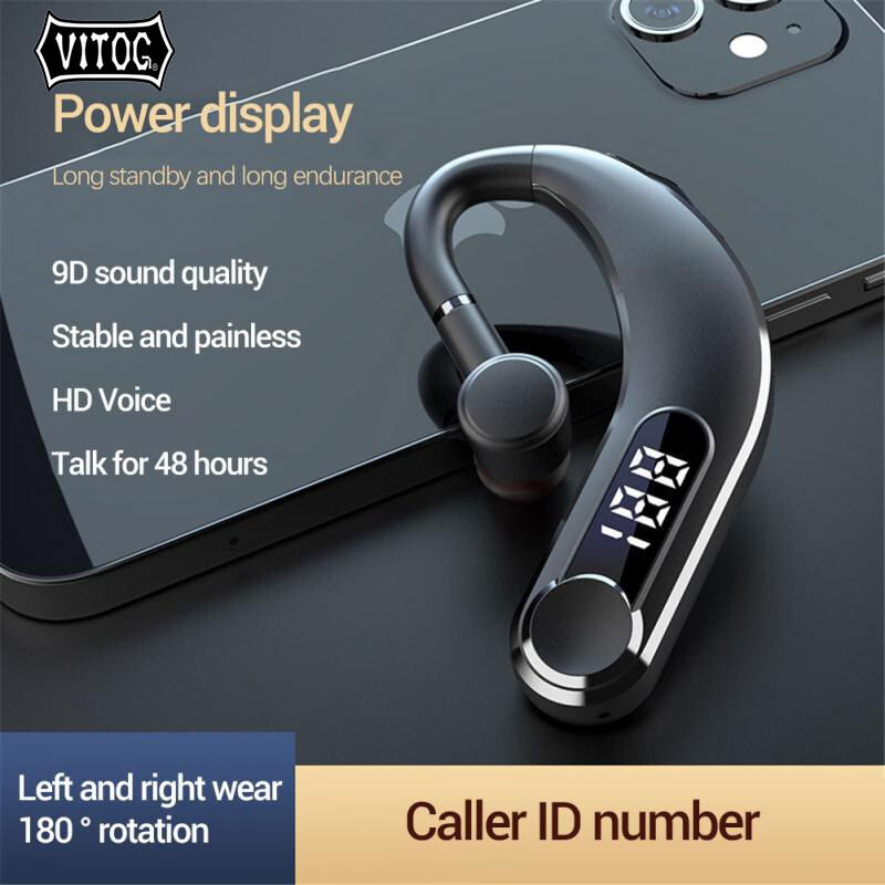 VITOG Bluetooth 5.0 Earphones Wireless Driving Call Business Headset Noise Cancelling Earbuds Earpiece with Mic Mini Handsfree Headphones for xiaomi