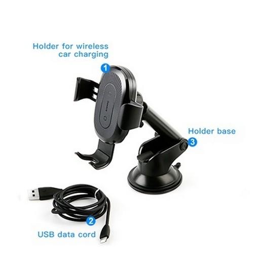 Baseus 2in1 Qi Wireless Car Charger Holder for iPhone 13 PRO MAX 12 11 X / iPhone 8 / Samsung S9