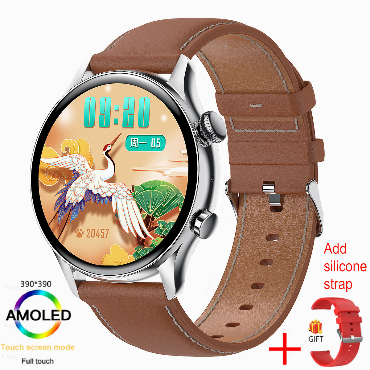 LEMFO NFC Smart Watch AMOLED 390*390 Screen Bluetooth Call Music Player Heart Rate Monitor IP68 Waterproof Sports Smartwatch for Men Women Android iOS