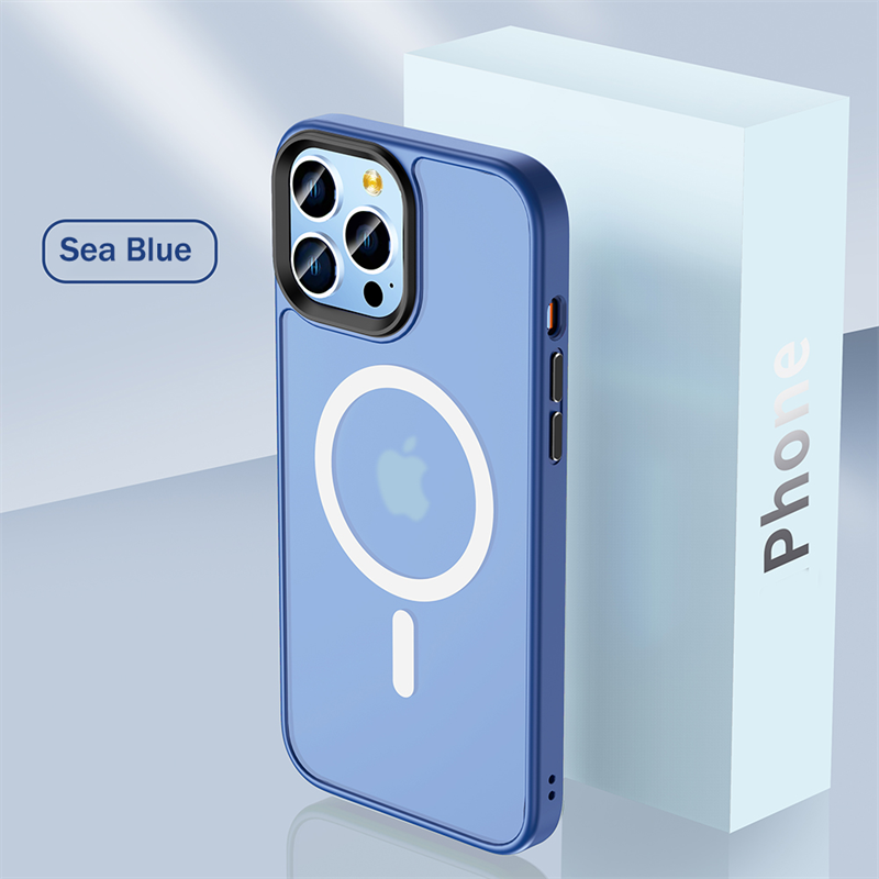 High Quality Translucent Matte Magnetic Phone Case For iPhone 12 13 14 Pro Max 14 Plus Shockproof Silicone Edge Soft Protection Casing Luxury Bumper Matte Hard Back Cover