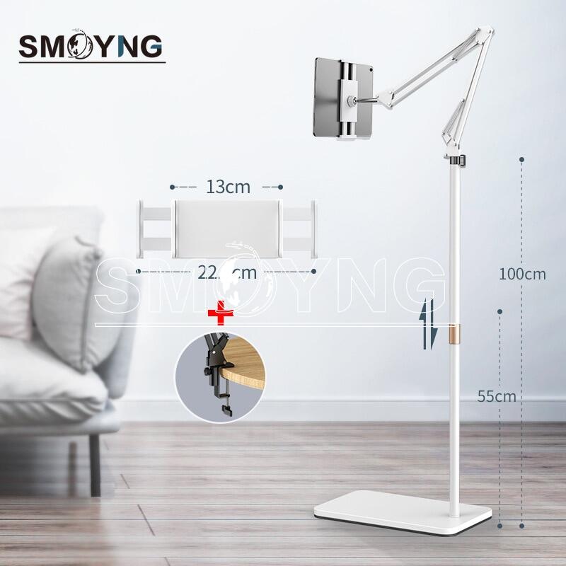 [Local Stock]175cm Scalable Foldable Arm Floor Tablet Phone Stand Holder Support for 5-13 Inch iPhone IPad pro12.9 Lounger Bed Mount