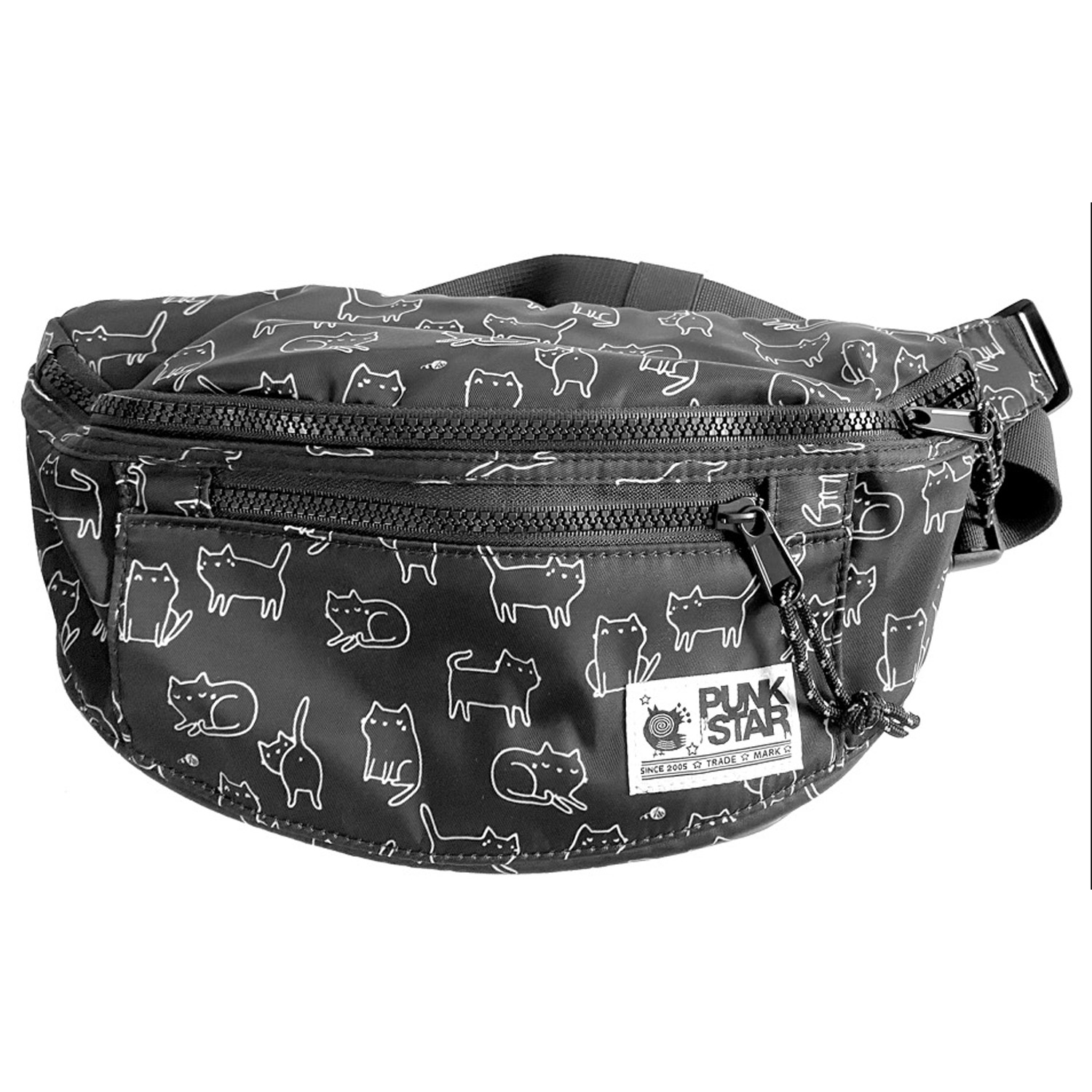 PUNKSTAR Water Resistant lightweight Crossbody Bag Sling Chest Waist Bag Travel Hiking for Women Men Kids Cute Cats