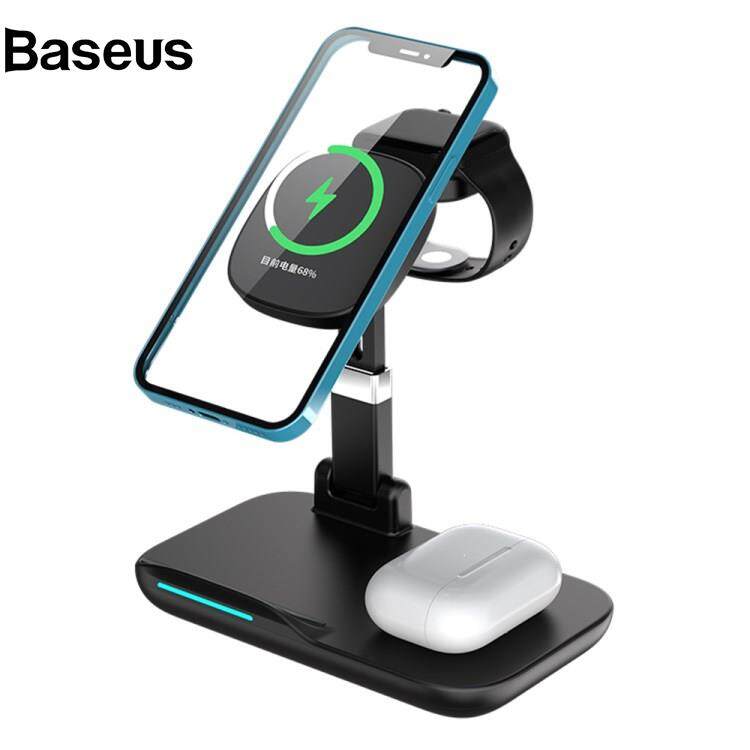 Baseus YF-T8 3-in-1 15W Magnetic Wireless Charger 15W Cordless Charger Portable Charging Stand with Indicator Light