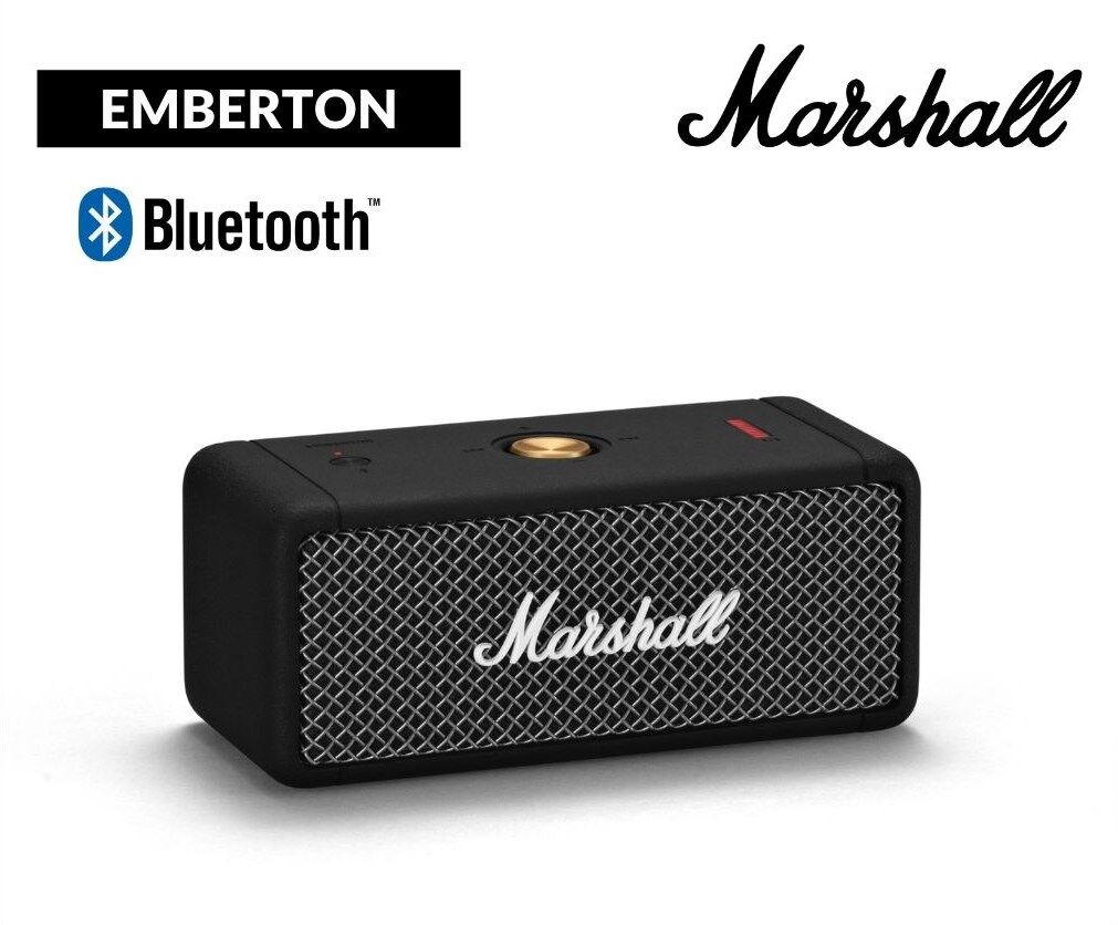 [READY STOCK] Original For MARSHALL EMBERTON Portable Rechargeable Waterproof Speaker Bluetooth Wireless Speaker