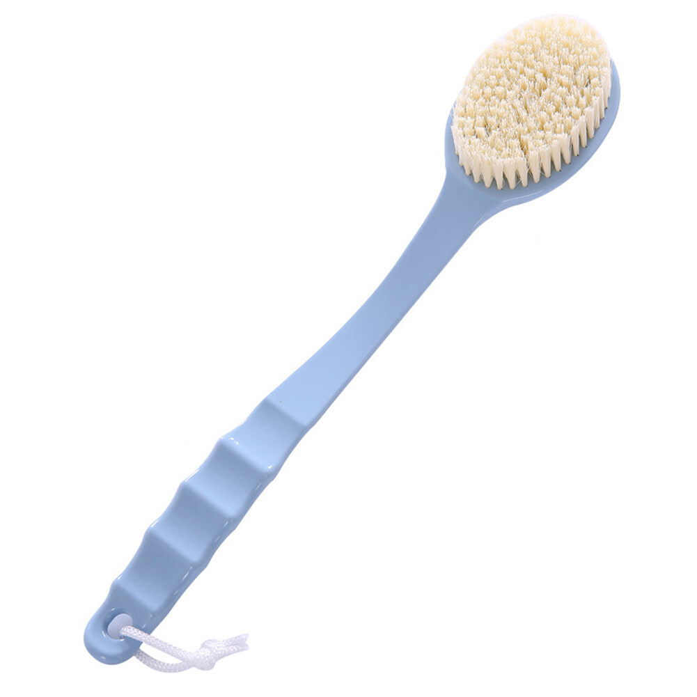 CYALLY MEE Long Handle Soft Hair Bath Brush Sunwuun Back Scrubber Body Brush Loofah Dry Brushing Body Brush With Handle For Shower With Loofah, 2-in-1 Multifunction Bath Brush Mesh Sponge With Curved 