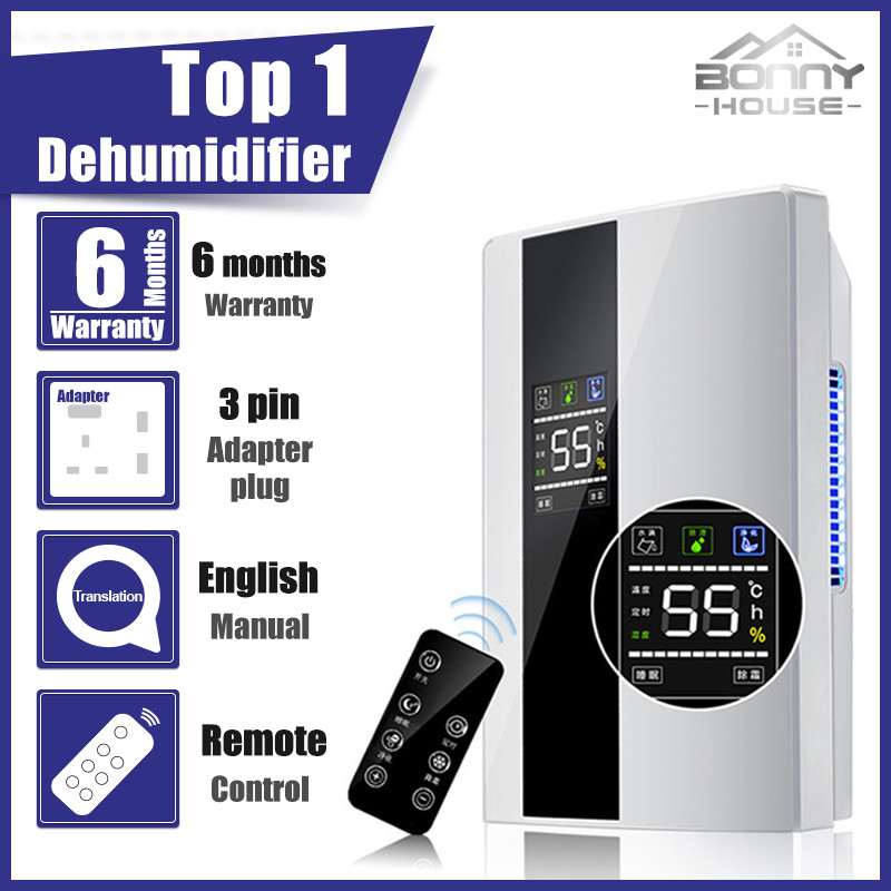 Dehumidifier Household Small Bedroom 90W Mute Energy-saving Mute UV Air Purify LED Display Mute Xiaomi Dehumidifier 3pin Adapter Plug