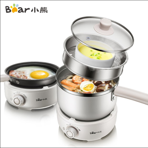 Bear Electric Hot Pot Student Dormitory Cooking Noodles Home Mini Multi-functional Small Electric Hot Pot Electric Frying Pan DRG-C12M2