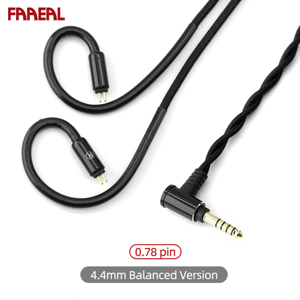 FAAEAL Replacement Earphone Cable 2.5/3.5/4.4mm Upgrade Detachable Earbuds Wires Good Bass Headsets Cables 2PIN 0.78mm CPin MMCX Connector Upgraded Headphone Line For BLON BL03 Moondrop Aria KATO KZ Z