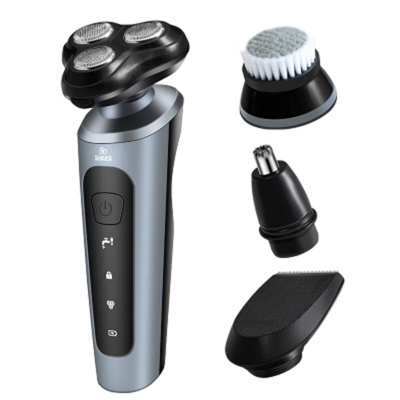 4 IN 1 Rechargeable Electric Shaver Floating Beard Razor Wet-Dry Dual Use Portable Electric Beard Trimmer for Men Shaving Machine
